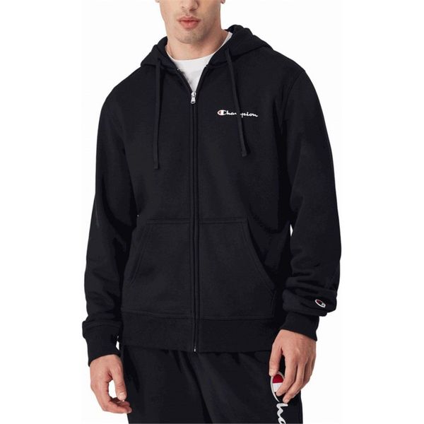 Champion Giacca Felpata Da Uomo - Felpa Con Cappuccio E Zip, Zip, Cappuccio Nero L-image
