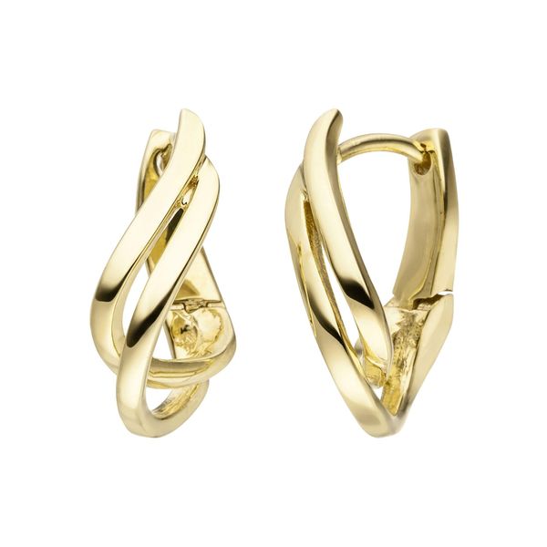 Paar Creolen Jobo, Gelb (Gelbgold 375), Ohrringe, Damen, Gelbgold 375, Geschwungen 375 Gold-image