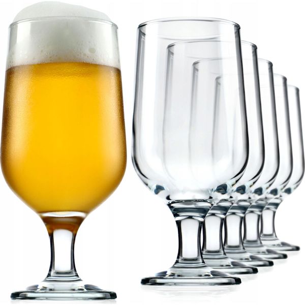Bicchieri Da Birra Kadax "Noci"", Bicchieri Per Bere, Bicchieri Da Grano, Bicchieri Per Birra, Succo Di Frutta, Acqua, Cocktail, 385 Ml, 6 Pezzi"-image