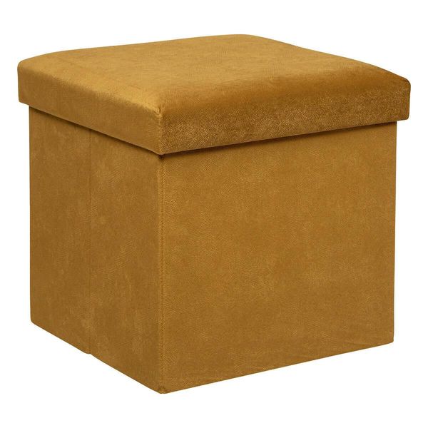 Sgabello "Lilou"" In Velluto - 38X38 Cm - Atmosphera CréAteur D'intéRieur"-image