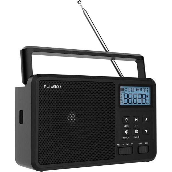 Retekess TR638 Radio Portatile Bluetooth, Radio Am Fm Sw Con Display Lcd, Sintonizzazione Digitale, Timer-image
