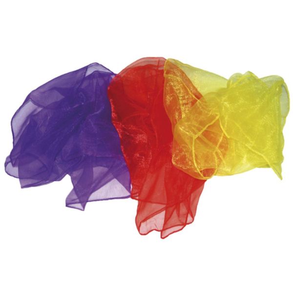 Eduplay 170-012 Panni Da Giocoliere In Chiffon, 65 X 65 Cm, Multicolore, 3 Pezzi (1 Set)-image