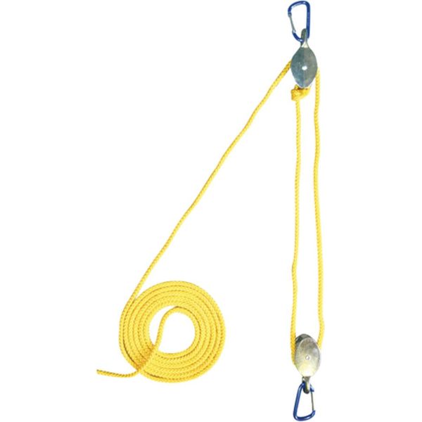 Eduplay 150-003 Carrucola Con Moschettone, Corda 500 Cm, Carico Massimo 15 Kg, 5 Pezzi (Colore Casuale, 1 Set)-image