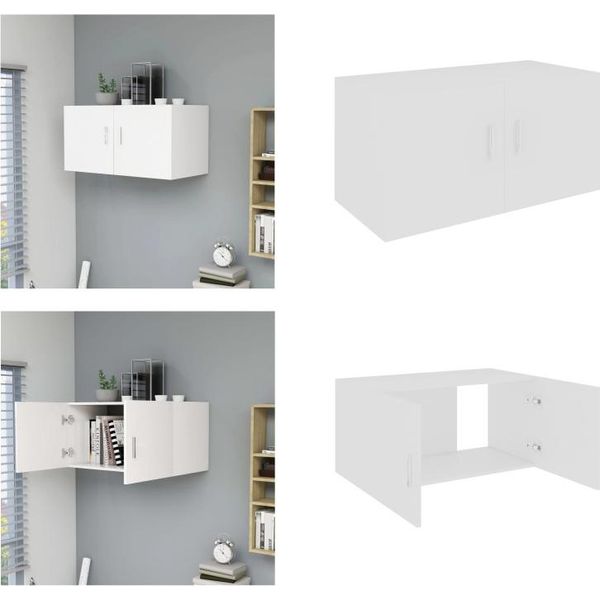 Vidaxl Armadio A Muro Bianco 80 X 39 X 40 Cm Materiale A Base Di Legno - Mensola A Muro - Mensole A Muro - Armadio A Muro - Armadi A Muro-image