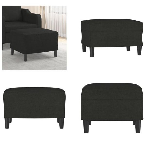 Vidaxl Sgabello Nero 60X50X41 Cm In Tessuto - Sgabello - Sgabello - Poggiapiedi - Poggiapiedi-image