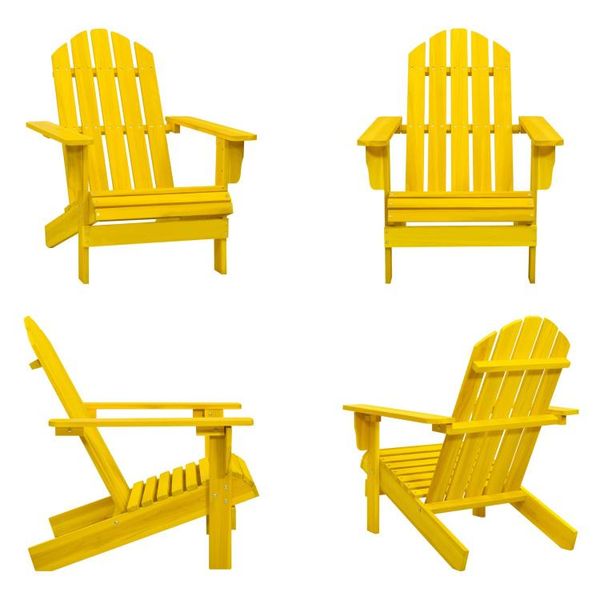 Vidaxl Sedia Da Giardino Adirondack In Legno Massiccio Di Abete Giallo - Sedia Da Giardino - Sedie Da Giardino - Poltrona Da Giardino - Sedia Da Esterno-image
