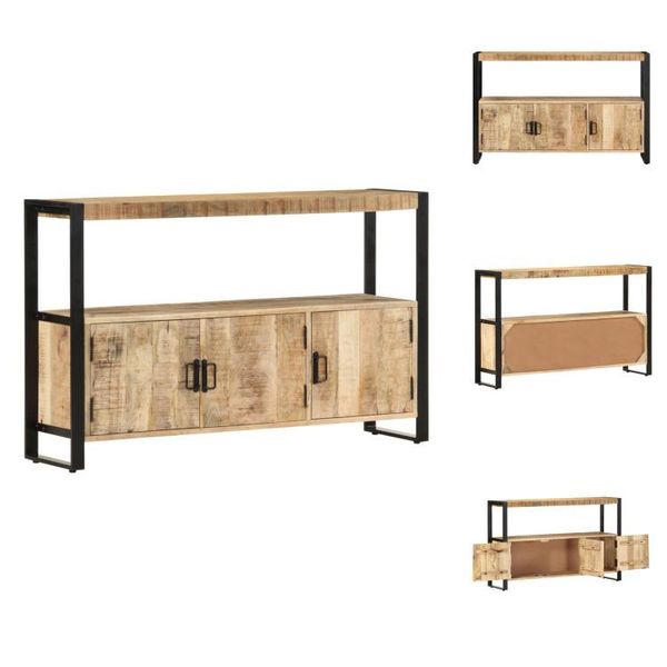 Vidaxl Credenza 120 X 30 X 75 Cm In Legno Massiccio Di Mango - Credenze-image