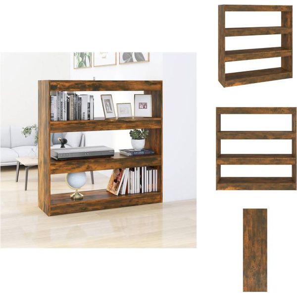 Vidaxl Libreria/Divisorio In Rovere Fumé 100×30×103 Cm - Librerie E Scaffali-image