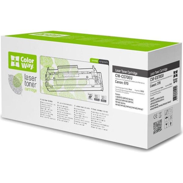 Toner Compatibile Colorway Per Canon 070/ 3000 Pagine / Nero-image