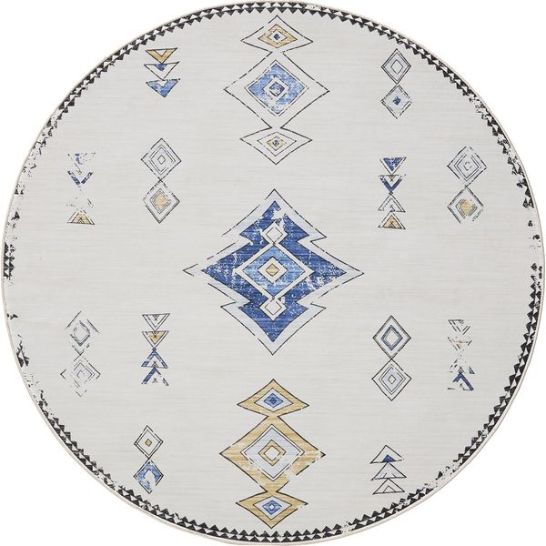 Tappeto Interiyou Lavabile Gent Beige/Multicolore ø 160 Cm Rotondo-image
