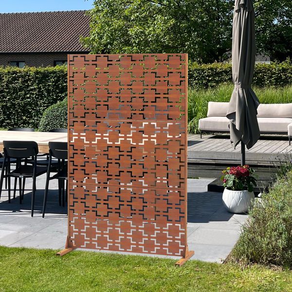 Parete Divisoria 'Basciano' In Acciaio Corten 180 X 120 Cm In Acciaio Inox-image