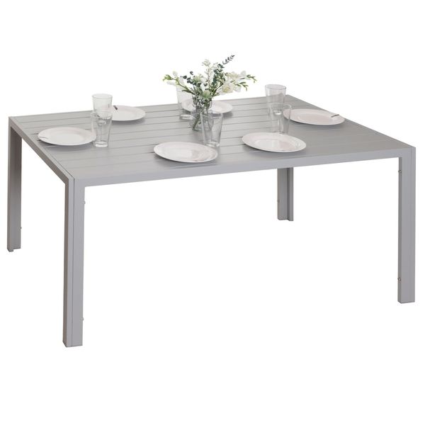 Alu-Esstisch MCW-N40, Tisch Bistrotisch Gartentisch Balkontisch, Wetterfest 140X80Cm ~ Hellgrau-image