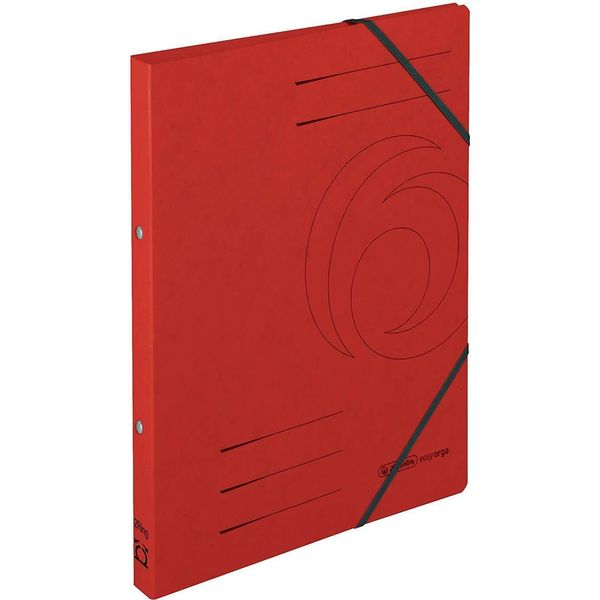 Raccoglitore Ad Anelli Herlitz Easyorga A4 In Cartone Con Meccanismo A 2 Anelli Rosso-image