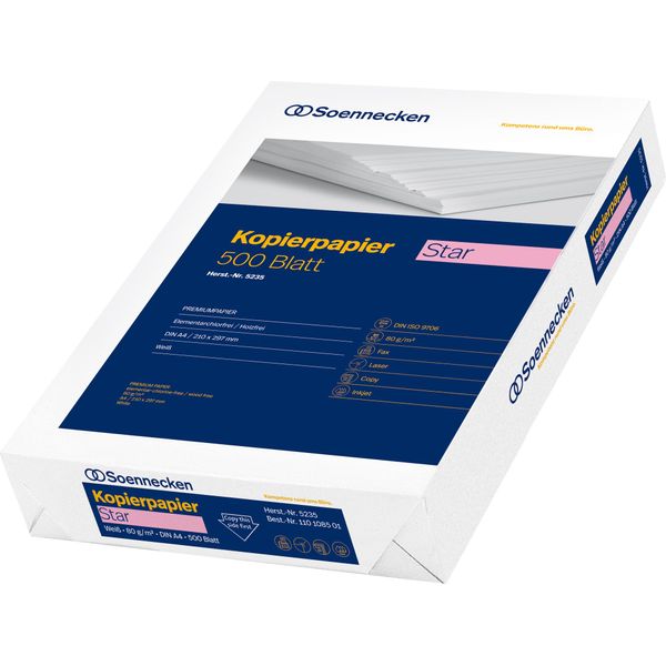 Carta Per Fotocopie Star 5235 Din A4 80G Bianco 500 Fogli/Confezione.-image