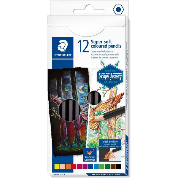 Staedtler 149C C12 Pastello Colorato Nero, Blu, Bordeaux, Marrone, Verde, Arancione, Pesca, Rosso, Giallo 12 Pz-image