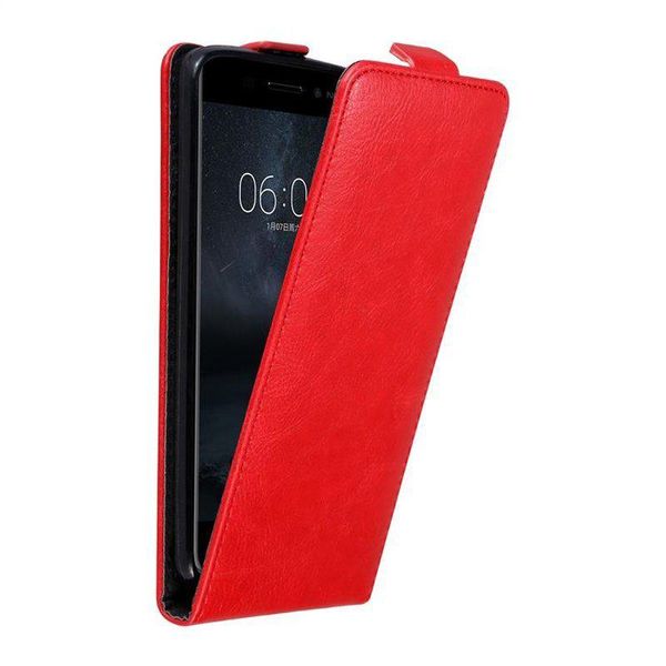 Cadorabo Cover Per Nokia 6 2017 Cover Protettiva In Rosso Flip Case Custodia Per Telefono Cellulare Cover-image