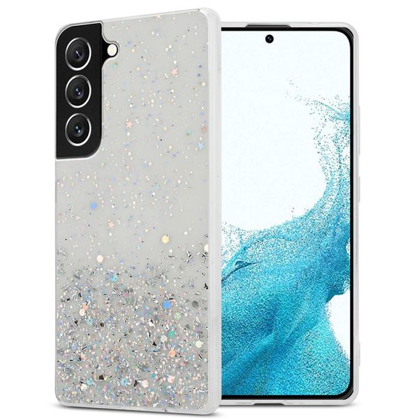 Cadorabo Cover Per Samsung Galaxy S22 Cover Protettiva In Tpu Trasparente Custodia Per Telefono Cellulare Cover Glitter Cover Glitter-image