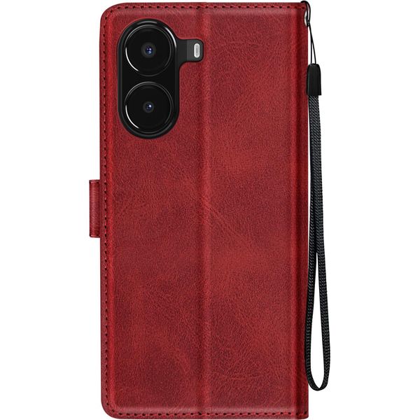 Avizar, Cover Per Xiaomi Poco X7 Pro Con Dragonne, Custodia Flip, Supporto Per Portafoglio, Rosso Vino-image