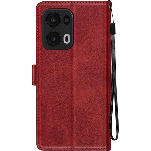 Avizar, Cover Per Oppo Reno 13 Pro Con Dragonne, Custodia Flip, Supporto Per Portafoglio, Rosso Vino-image