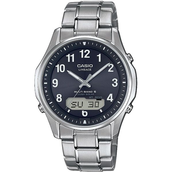 Funkchronograph Casio Funk "LCW-M100TSE-1A2ER", Silber (Titansilberfarben), Armbanduhren, Herren, Solaruhr, Armbanduhr, Herrenuhr, Funkuhr, Titanarmband, Weltzeit-image