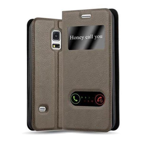 Cadorabo Custodia Protettiva Per Samsung Galaxy S5 / S5 Neo Cover In Marrone Custodia Del Telefono Cellulare Libro Custodia Cover Etui-image