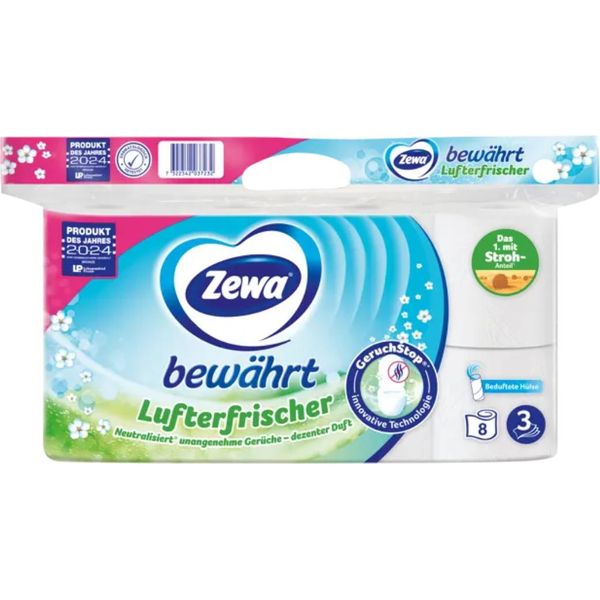 Zewa 380001 Zewa Toilettenpapier BewäHrt Lufterfrischer 3-Lagig, 8 Rollen-image