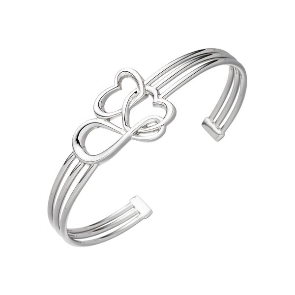 Armspange Jobo "Herzen Unendlich", Silber (Silber 925), ArmbäNder, Damen, Silber 925 (Sterlingsilber), Armspange, 925 Silber-image