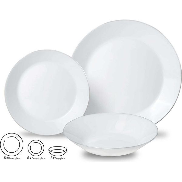 Set Da Pranzo Opale Per 6 Persone 18 Elementi. Kinghoff Kh-1877-image