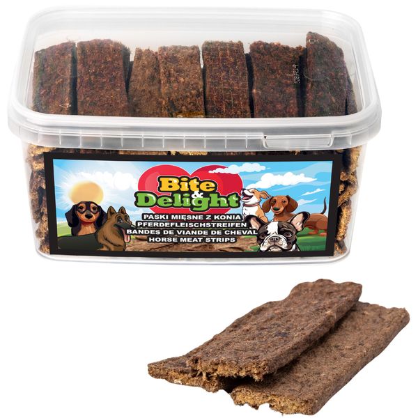 Bite&Delight Barretta Di Carne Di Cavallo 2Kg / 5L - Snack Naturale Per Cani, Ipoallergenico, Ricco Di Proteine E Facilmente Digeribile-image