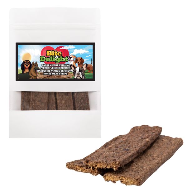 Bite&Delight Barretta Di Carne Di Cavallo 1 Kg - Snack Naturale Per Cani, Ipoallergenico, Ricco Di Proteine E Facilmente Digeribile-image