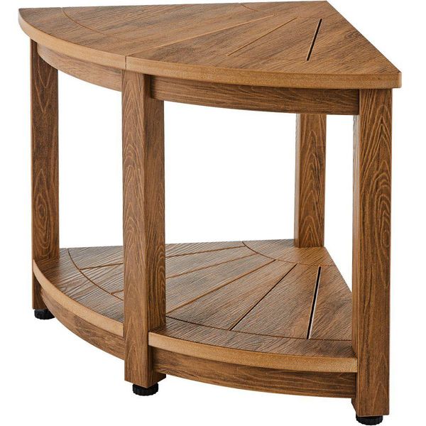 Panca Da Doccia Angolare Panca Da Doccia Angolare - Sgabello Da Doccia Per Bagno Con Venature In Legno - Altezza 47 Cm - Portata 159 Kg - Doccia Per Interni Ed Esterni - Panca Da Doccia Per Il Soggiorno Del Bagno-image