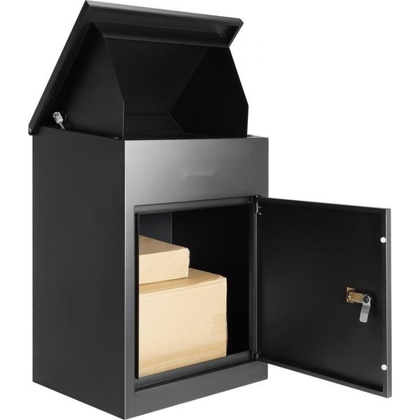 Cassetta Per Pacchi - Acciaio 44 X 35 X 58,3 Cm - Cassetta Per Pallet 15-20 Kg - Cassetta Postale Xxl Con Serratura A Password E Cerniera Interna.-image