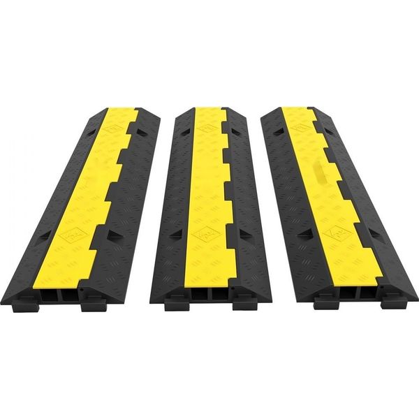 Canalina Parapetto - Set Di 3 - 2 Canali - 101 X 25 X 5 Cm - Ponte Per Cavi - Gomma Termoplastica Disponibile In Commercio-image