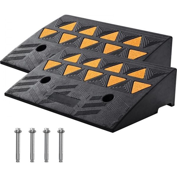 2X Rampa A Soglia In Gomma Piena - Portata Massima Fino A 15 Tonnellate - 48.3X33X12Cm - Rampa Per Sedie A Rotelle, Rampa Di Accesso In Gomma - Ideale Per Pavimenti Irregolari, Marciapiedi. Portata Fino A 15 Tonnellate - 48,3X33X12,7 Cm - Rampa Per Sedie A Rotelle, Rampa Di Accesso, Rampa In Gomma - Ideale Per Pavimenti Irregolari, Cordoli.-image