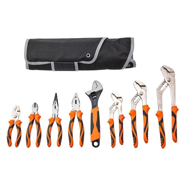 Set Di Pinze - Pinze Per Giunti Scanalati 8 Pezzi - Acciaio Ad Alto Tenore Di Carbonio - 12"/10""/8""/6"""-image