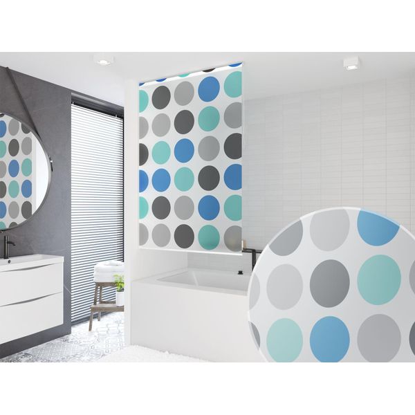 Tenda Da Doccia Base In Peva Retro Blu 170X240 Cm-image
