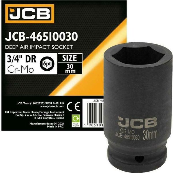 Presa Esagonale Jcb, 3/4" 30 Mm, Per Avvitatore A Impulsi, Presa A Impulsi Profonda, Presa Ad Impulsi"-image