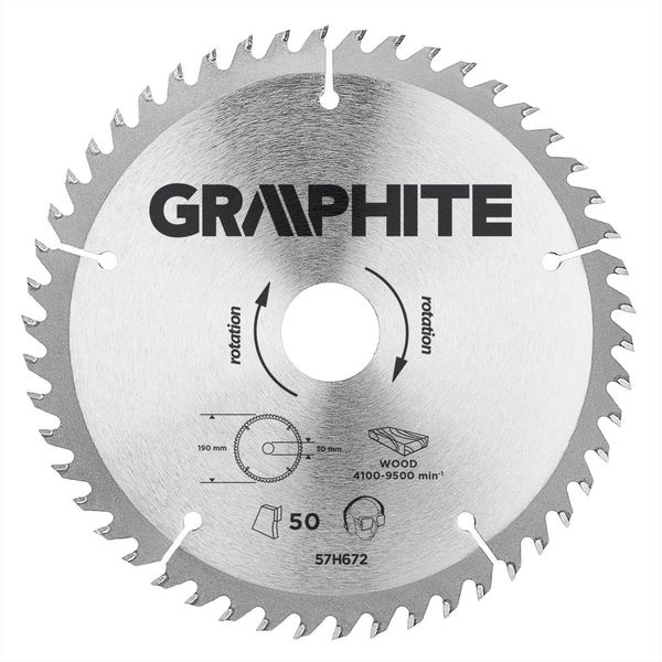 Graphite Disco Da Taglio In Widia 190 X 30 Mm, 50 Denti, Spessore Del Disco 2,2 Mm, Spessore Del Dente 3,2 Mm, Riduttori: 30 X 16 Mm, 30 X 20 Mm, 30 X 25,4 Mm-image
