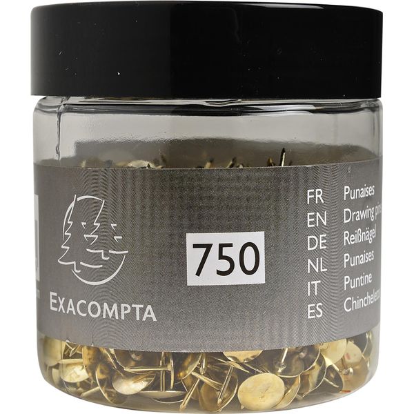 Scatola Di 750 Puntine Da Disegno Con Testa In Ottone, Ø11 Mm, Punta In Ottone 9 Mm-image
