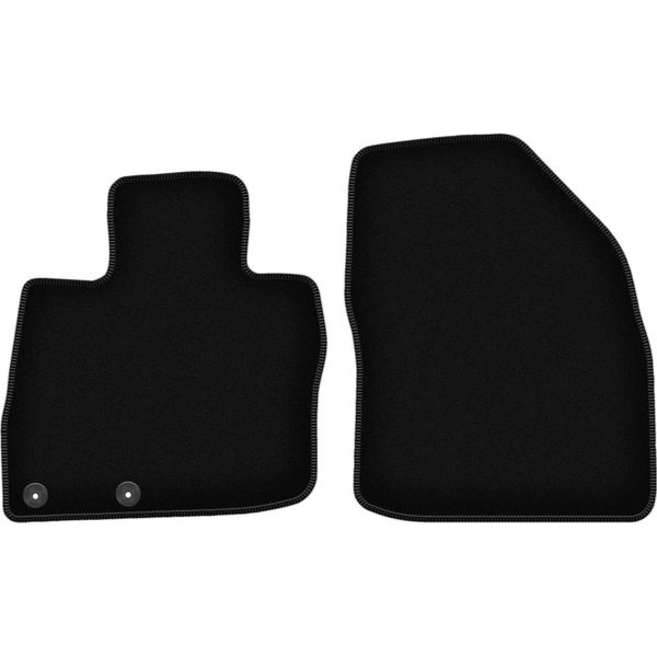 Wielganizator Tappetini Anteriori In Velluto Per Honda Civic Viii (2006-2012, Hatchback) Neri, Set 2 Pz, Con Fissaggi-image