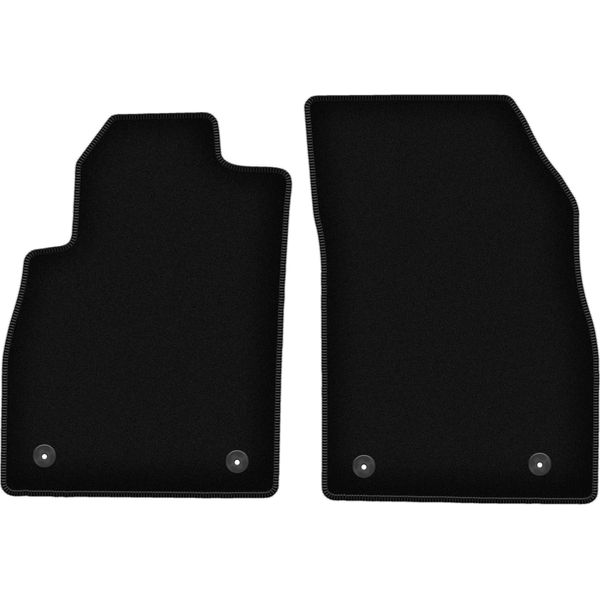 Wielganizator Tappetini Anteriori In Velluto Per Opel Astra J (2009-2015, Hatchback, Berlina, Station Wagon, Sports Tourer) Neri, Set 2 Pz, Con Fissaggi-image