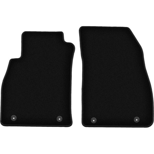 Wielganizator Tappetini Anteriori In Velluto Per Chevrolet Malibu V (2011-2015, Station Wagon, Liftback, Berlina) Neri, Set 2 Pz, Con Fissaggi-image