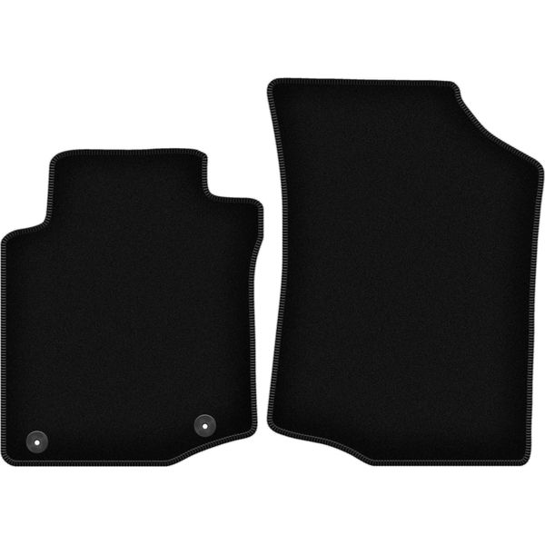 Wielganizator Tappetini Anteriori In Velluto Per Peugeot 107 (2005-2014, Hatchback) Neri, Set 2 Pz, Con Fissaggi-image