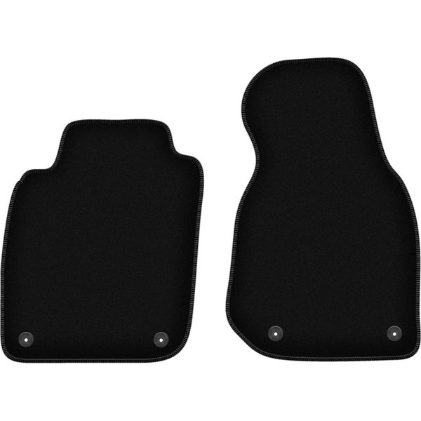 Wielganizator Tappetini Anteriori In Velluto Per Audi A6 C5 (1997-2005, Avant, Station Wagon, Berlina, Quattro, Allroad) Neri, Set 2 Pz, Con Fissaggi-image