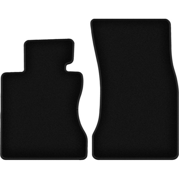 Wielganizator Tappetini Anteriori In Velluto Per Bmw 5 E60 (2003-2010, Berlina) Neri, Set 2 Pz, Con Fissaggi-image