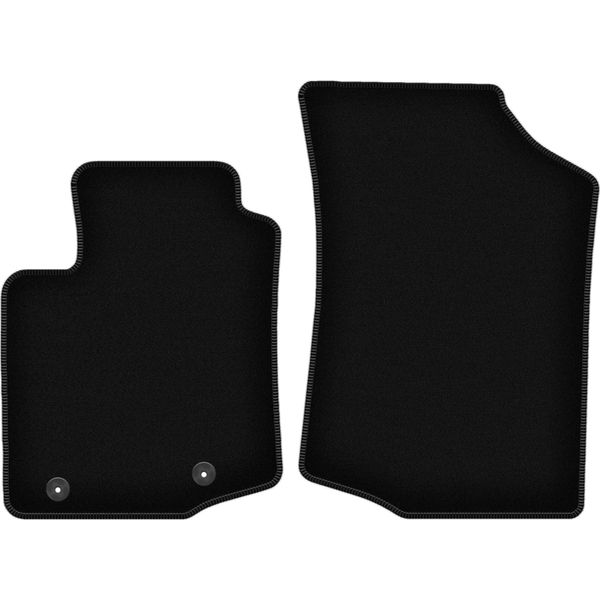 Wielganizator Tappetini Anteriori In Velluto Per Citroen C1 Ii (2014-, Hatchback) Neri, Set 2 Pz, Con Fissaggi-image
