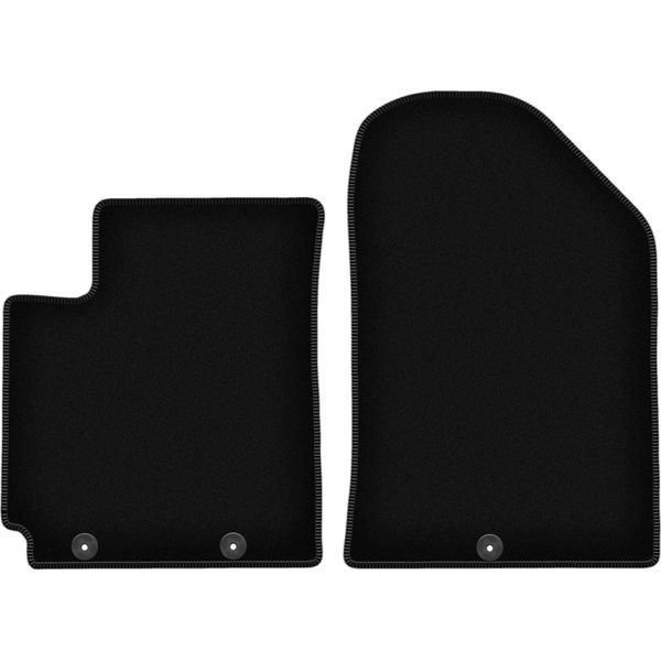 Wielganizator Tappetini Anteriori In Velluto Per Kia Picanto Ii Je (2011-2017, Hatchback) Neri, Set 2 Pz, Con Fissaggi-image