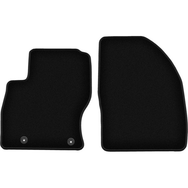 Wielganizator Tappetini Anteriori In Velluto Per Ford Focus MK2 (2004-2011, Station Wagon, Berlina, Hatchback) Neri, Set 2 Pz, Con Fissaggi-image