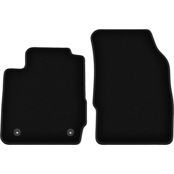 Wielganizator Tappetini Anteriori In Velluto Per Ford Fiesta MK7 (2011-2017, Hatchback) Neri, Set 2 Pz, Con Fissaggi-image