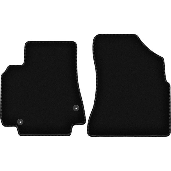 Wielganizator Tappetini Anteriori In Velluto Per Peugeot Partner Ii (2008-2018, Furgoncino, Tepee, 5 Posti) Neri, Set 2 Pz, Con Fissaggi-image